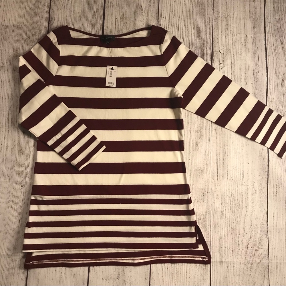 NWT The Limited Maroon Striped Top